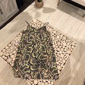 Reptile print multi-colored mini dress